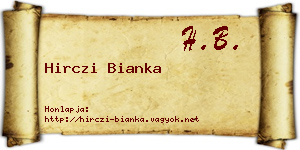 Hirczi Bianka névjegykártya